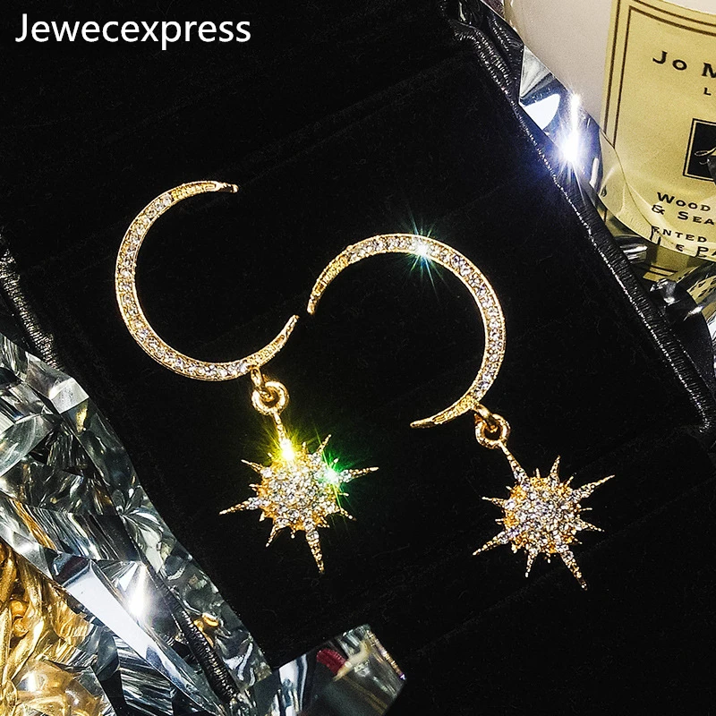 Jewecexpress S925silver needle moon start pendant nearring | Украшения и аксессуары