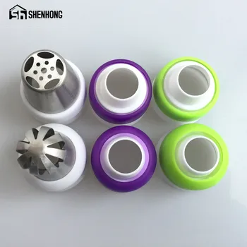 

Russian Nozzle Tips Single Color Coupler Sphere Ball Icing Piping Nozzles Converter Plastic Cake Decorating Tools