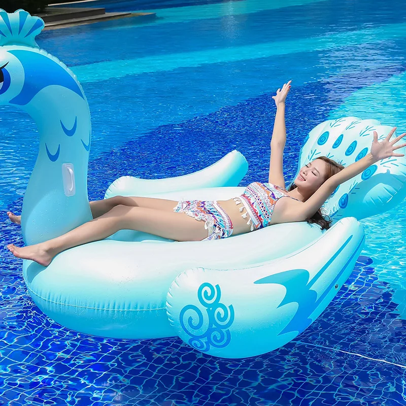 3 цвета павлин надувной бассейн плавать 190 см гигантский Плавание игрушки для Для женщин Для мужчин воды игрушка Огромный взрослых шезлонг