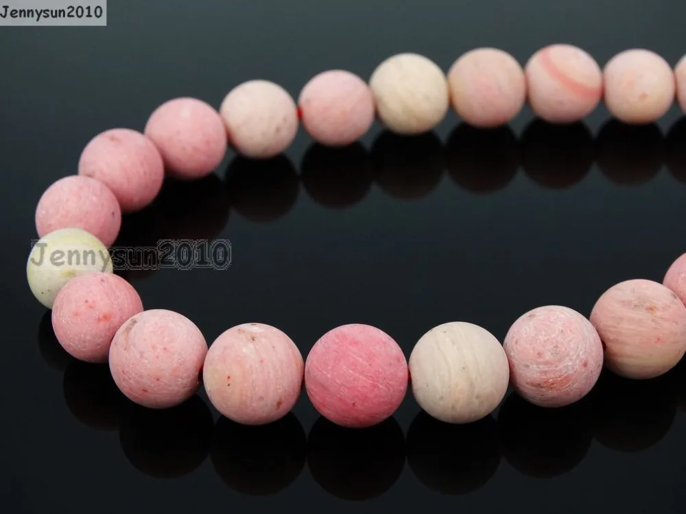 

Natural Matte Rhodochrosite 8mm Frosted Gems stones Round Ball Loose Spacer Beads 15'' 5 Strands/ Pack