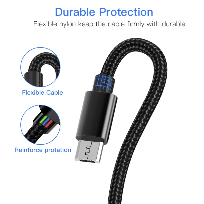 NOHON Micro USB кабель для зарядки и передачи данных Samsung Galaxy S7 S6 Huawei Xiaomi 1M Android быстрой