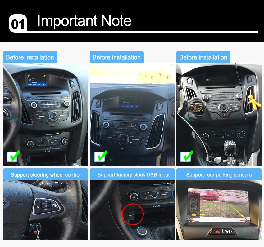 Sale 9" HD Android 8.1 Car GPS Stereo For 2015 2016 2017 Focus Auto DVD Audio Video Radio FM RDS WiFi Navigation Free Backup Camera 0