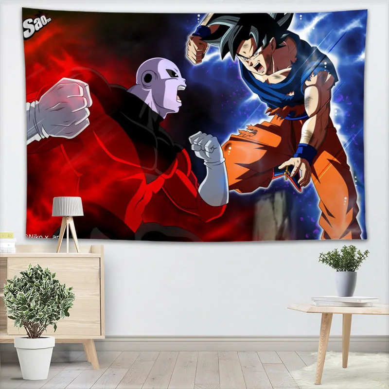 لعبة دراغون بول أنيمي قماش مزخرف جداري عهدك نمط اليوغا كنبة مكتب مفرش منقوش للأطفال غرفة كلية المسكن الديكور