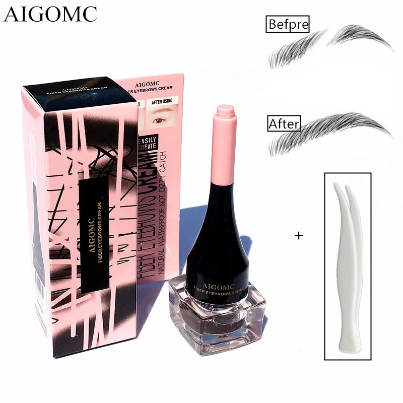

3D Eyebrow Fiber extension Cream Waterproof Instant Eyebrow Eyelash Hair Extension with Eye Brow Brush for Women and Men Make Up