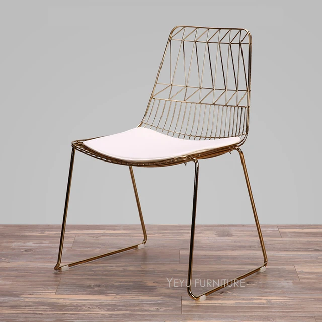 Modern Classic Wire Chair Rose Gold or gold Color Harry Bertoia Wire