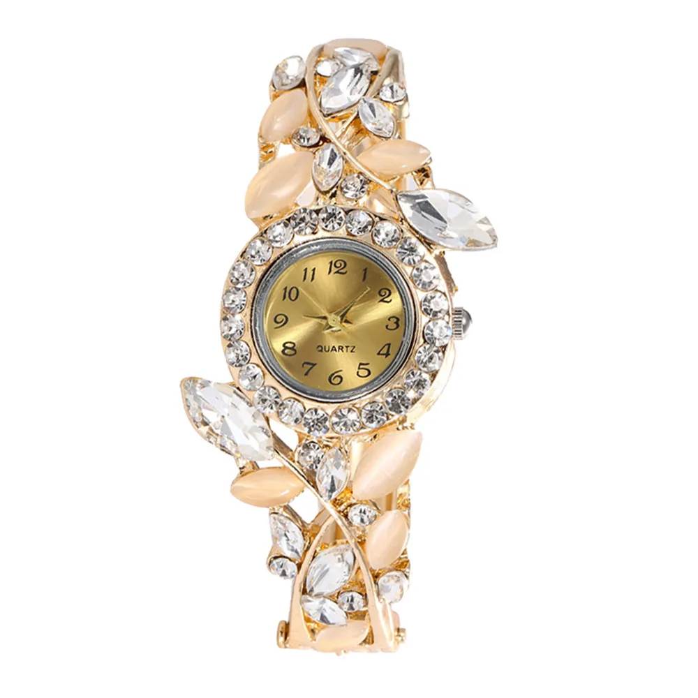 Лидер продаж, цветные часы с кристаллами, женские красные наручные часы с браслетом, женские круглые кварцевые часы с золотым циферблатом, Montre Reloj LD