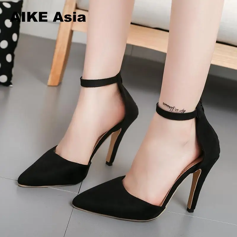 

2019 Summer New Women Shoes Basic Style Retro Fashion High Heels Pointed Toe Shallow Footwear Pumps Super High 11CM #D01