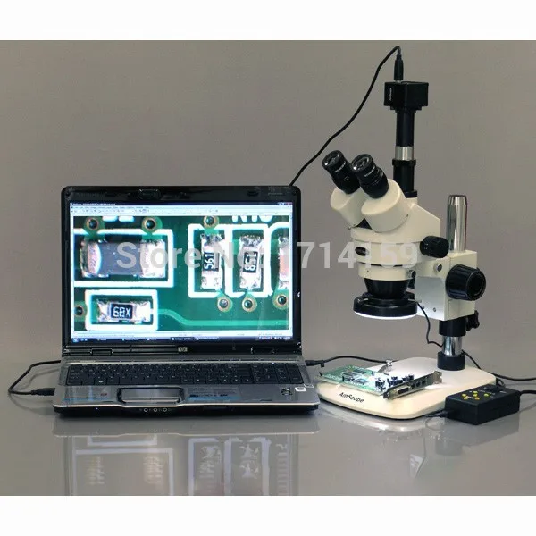

Промышленный осмотр-AmScope Supply 3.5X-90X Zoom стерео микроскоп w 10MP камера + 144 светодиодов 4-зонный свет