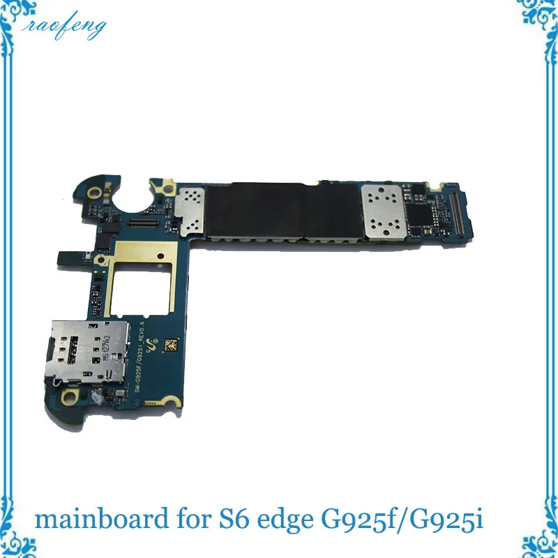 

Full working Unlocked & Used for Samsung galaxy s6 edge g925f g925i motherboard 64gb mainboard with full chip Logic Board