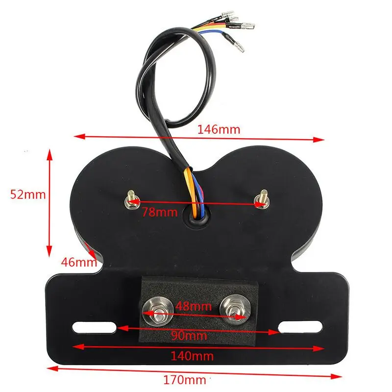 

Anti-collision Moto LED Tail Brake Warning Light Lamp Motorcycle Taillight Parking Stop Brake Light Driving Safety Signal Light