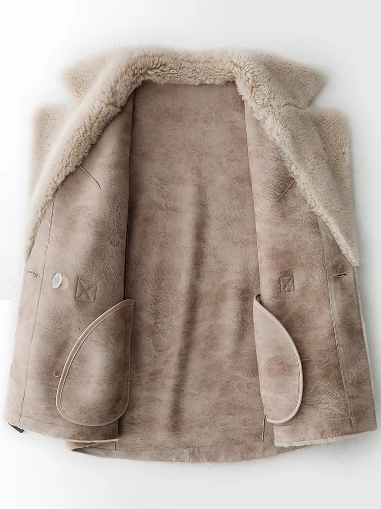 AYUNSUE овечья овчина шерсть пальто осень зима куртка женская одежда мех ягненка корейские куртки Chaqueta Mujer MY3555
