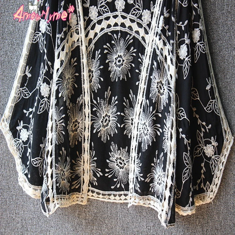 2019 Summer New Women's Mori Girl Vintage Hollow Out Embroidery Lace Loose Batwing Sleeve Kimono Cardigan Blouse Shirt Tops 2019 Summer New Women's Mori Girl Vintage Hollow Out Embroidery Lace Loose Batwing Sleeve Kimono Cardigan Blouse Shirt Tops