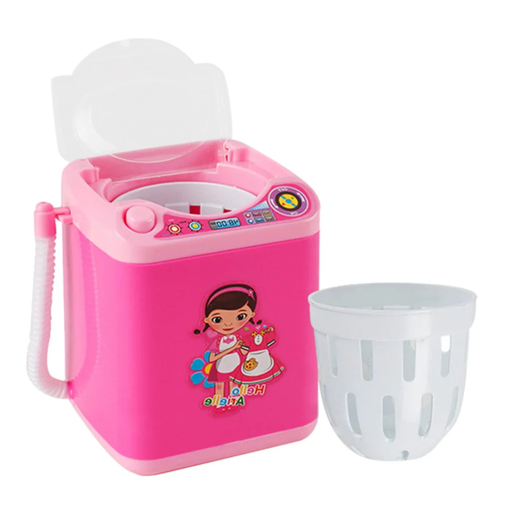 Bargain Chance for  Infant Baby Girl Toys Mini Electric Makeup Brush Cleaner Washing Machine Pretend Dollhouse Toy Beau