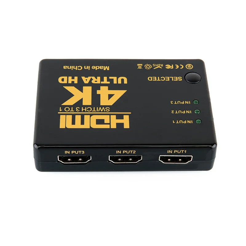 3 порта 4K * 2K 1080P HDMI адаптер с дистанционным управлением к преобразователю RCA AV/CVSB L/R