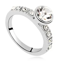 SHDEDE Австрийские кристаллы модные украшения обручальные кольца Классический Простой стиль Свадьба для женщин любовник рождественский