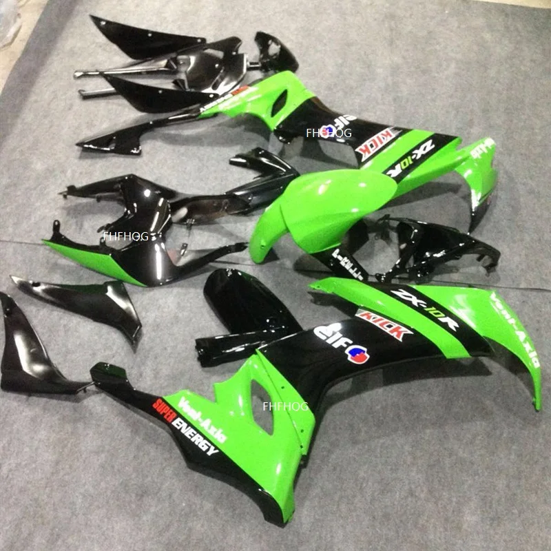 Мотоцикл корпус подходит для Kawasaki Ninja ZX10R 08-10 2008 2009 2010 зеленый/черный ZX-10R набор для придания обтекаемой формы ZX10R 2008-2010