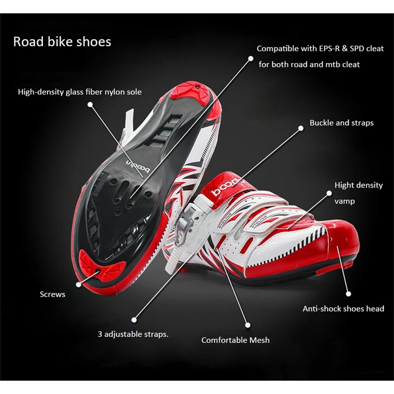 Cena BOODUN oddychające i wodoodporne szosowe buty na rower górski rower wyścigowy MTB obuwie rowerowe męskie samoblokujące sportowe buty do jazdy na rowerze
