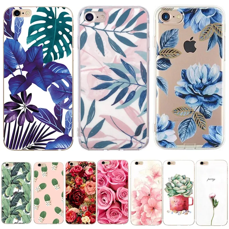 Силиконовый чехол для iphone 6s 6 7 8 Plus SE 5S 5 Цветочный Мягкий тонкий x xs|Бамперы| |