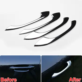 

4Pcs ABS Exterior outside Door Handle Catch Decorative Cover Cap Trim Bezel decal Sticker Fit For Macan 2014-2015 Accesories