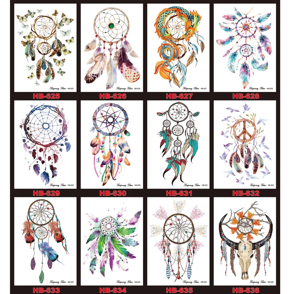 

12 Pieces / lot Waterproof Body Art Flash Tattoo Sticker Tatouage Transfer Temporary Fake Tatto Henna Maquiagem Makeup Removable