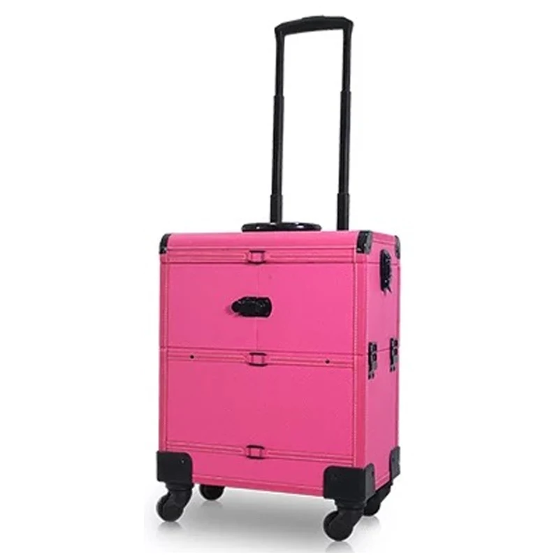 thumbnail image 1 of Caja de cosméticos con ruedas para mujer, maleta con ruedas, caja de herramientas de maquillaje de uñas, bolsa de viaje multifunción, equipaje rodante, novedad, 1 of 4