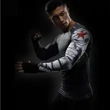 Marvel супергерой Зимний Солдат Bucky 3D мужская футболка фитнес Кроссфит Футболка компрессионная майка с длинным рукавом Мужская s MMA