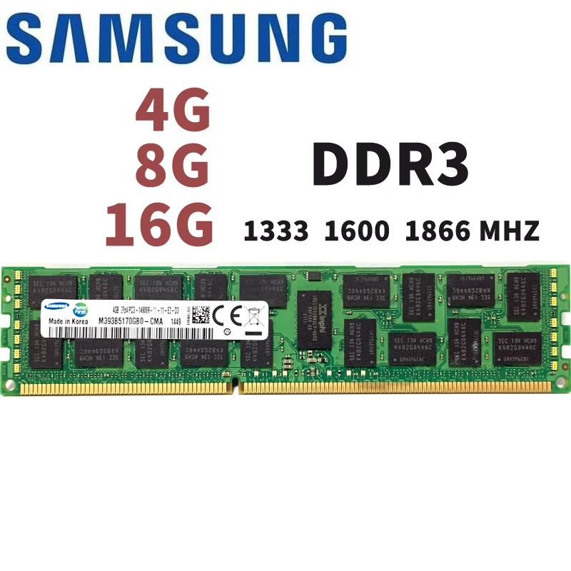 SAMSUNG 4 ГБ 8 оперативной памяти 16 Гб встроенной 4G 8G 16G DDR3 PC3 PC3L 10600R 12800R 14900R ECC REG 1600 МГц