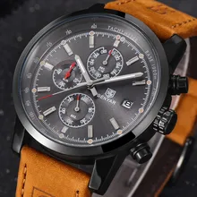 Hommes de Montre BENYAR 2017 top Marque De Luxe De Mode Chronographe Sport Hommes Montres étanche en cuir Quartz Montre relogio masculino