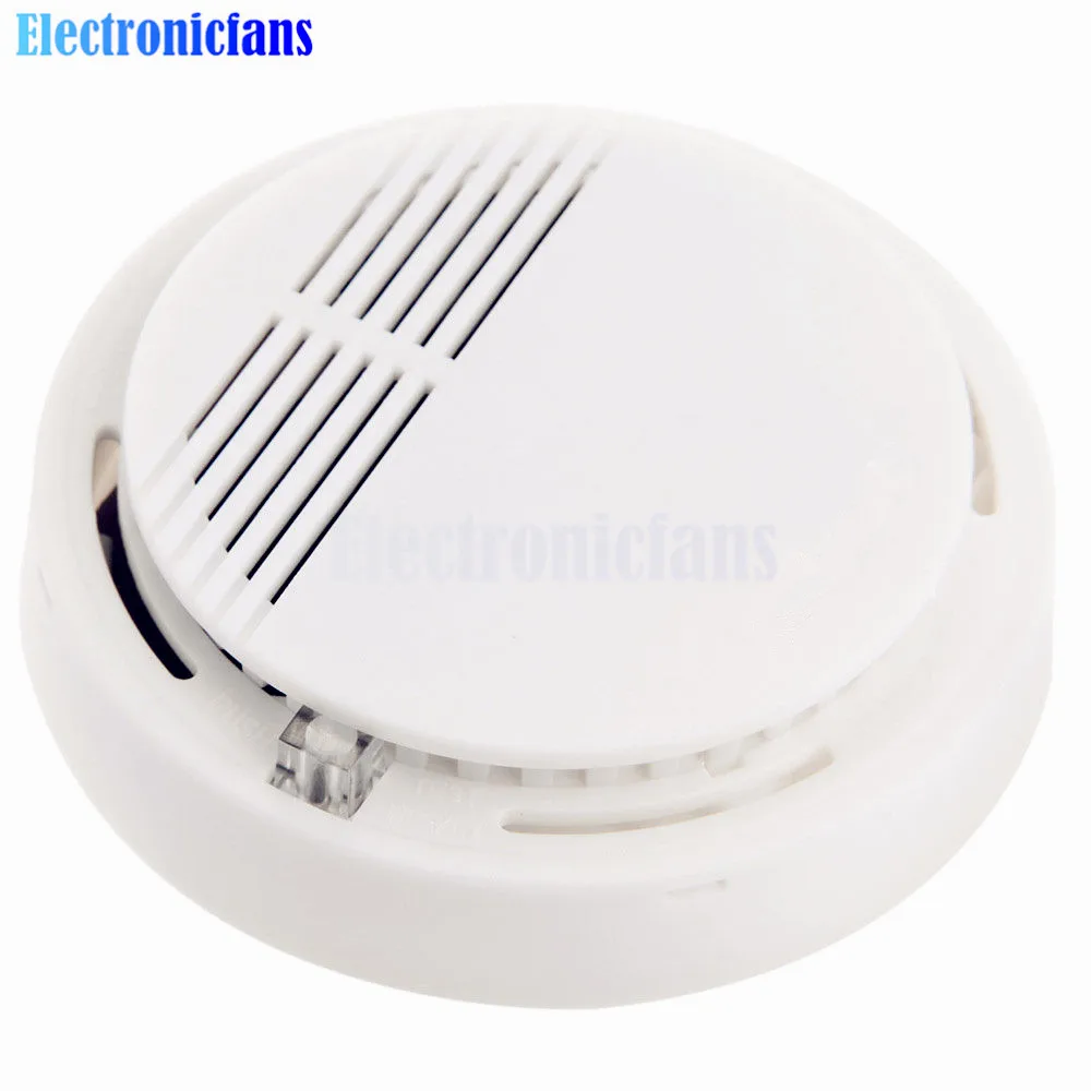 

White Home Security Standalone Smoke Detector Fire Alarm Photoelectric Sensor Alarm Tester 85dB Home Security System