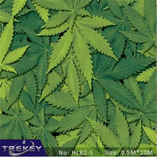 HL82S 0.5M*10M Green Cannabis Leaves Pattern Water Transfer Printing Film HL82-S, 10M Hydrographic film Pva Water Soluble Film - Цвет: HL82S