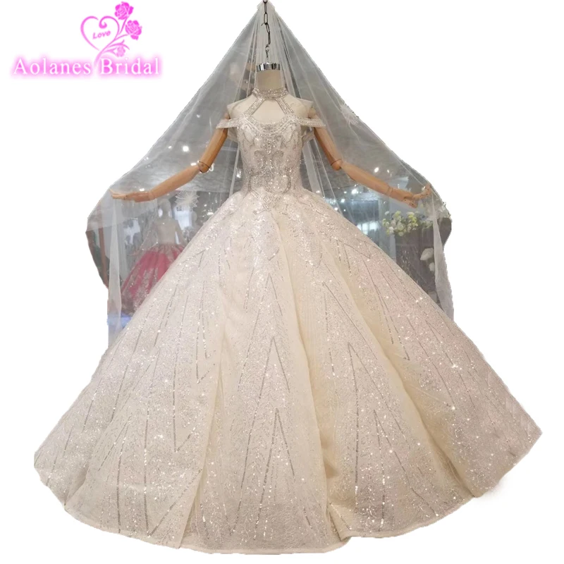2019 Новое поступление винтажные кружевные аппликации кристаллы бусины Свадебные платья бальное платье Свадебные платья тяжелое свадебное