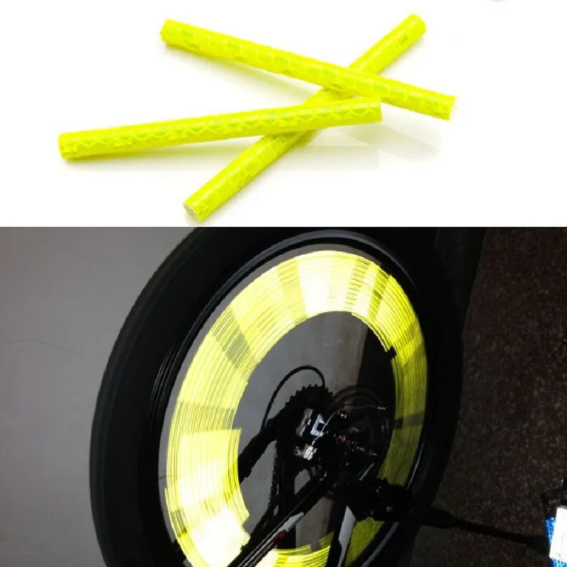 12 шт. велосипедный горный велосипед для обода колеса крепление клип Предупреждение световая полоса отражатель светоотражающий открытый 75 мм