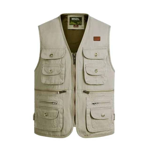 2018 Men Vest With Many Pockets Mens Vests Plus Large Size 5XL Man