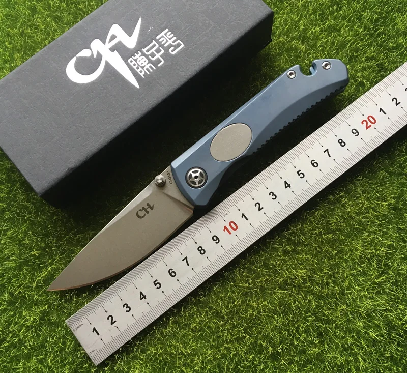

CH 3503 original design knife knife blade D2 blade ceramic ball bearings TC4 titanium handle for the camping water knife