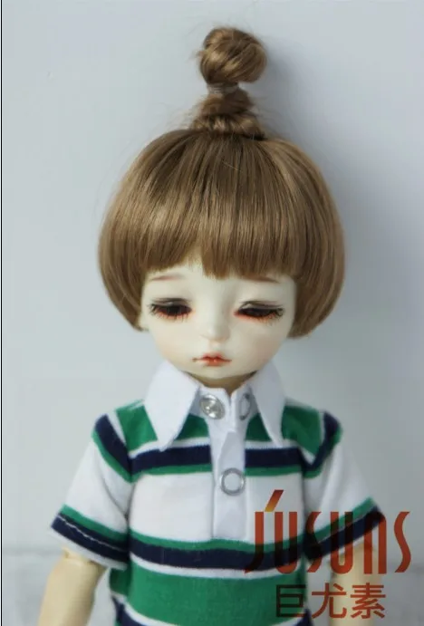 JD363 6-7 дюймов 16-18 см синтетический мохер кукольные парики 1/6 YOSD Updo BJD волосы - Цвет: Brown