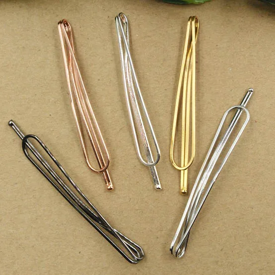 New Style Metal Bobby Hairpins Hair Clips Blanks Findings DIY Women's Bride Making Multi-color Plated 65mm | Украшения и