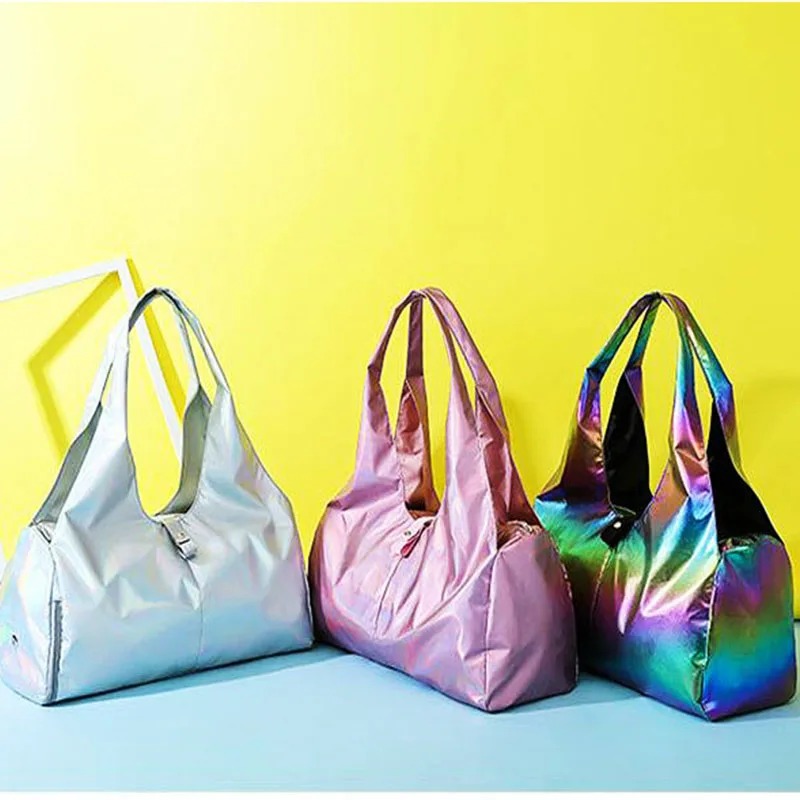 Pink Yoga Mat Duffel Bags For Women Fitness Handbag Girl Gym Sport Tote Bags With Shoe Compartment Waterproof Travel Storage Bag