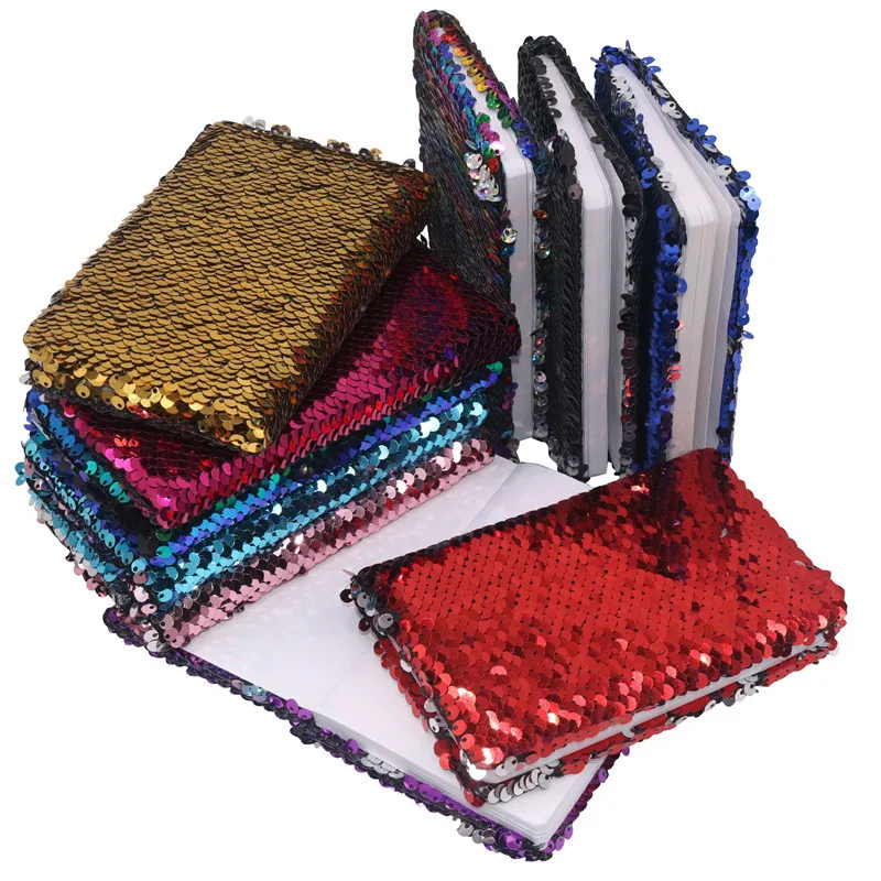 

1 pcs Creative Sequins Notebook Notepad Glitter Diary Memos Stationery Office Supplies Stationery 78 Sheets Small Gift