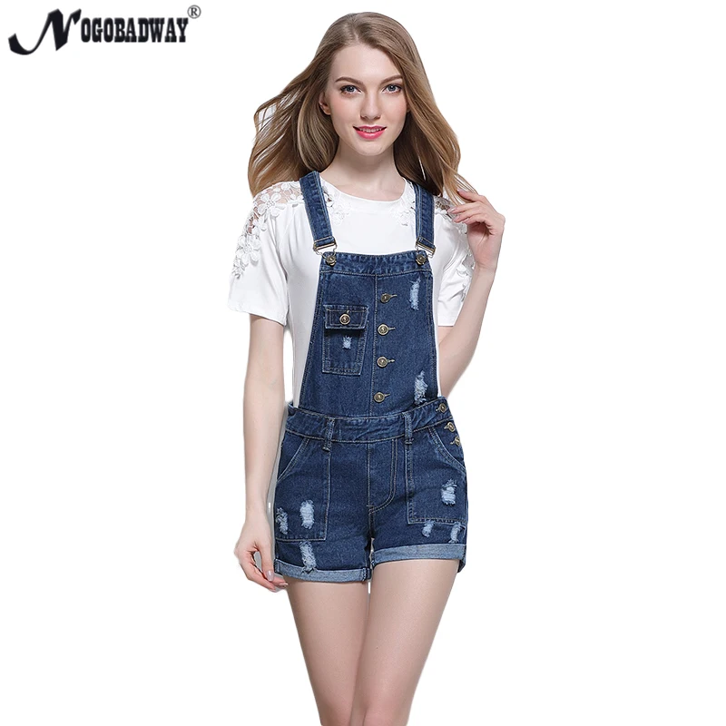 Rippied Denim Short Jumpsuit Women Summer Slim Casual Pencil Short Overall Female Romper Holiday