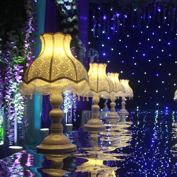 2016 wedding reception table decoration wedding road lead lace lamp