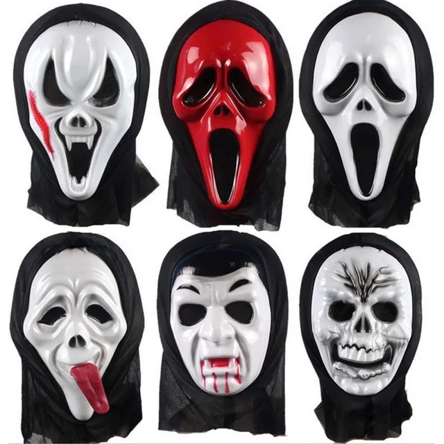 Halloween Mask Sales Hot sale Halloween Mask Masquerade Latex Party Dress Skull Ghost Scary Scream Mask Face Hood(