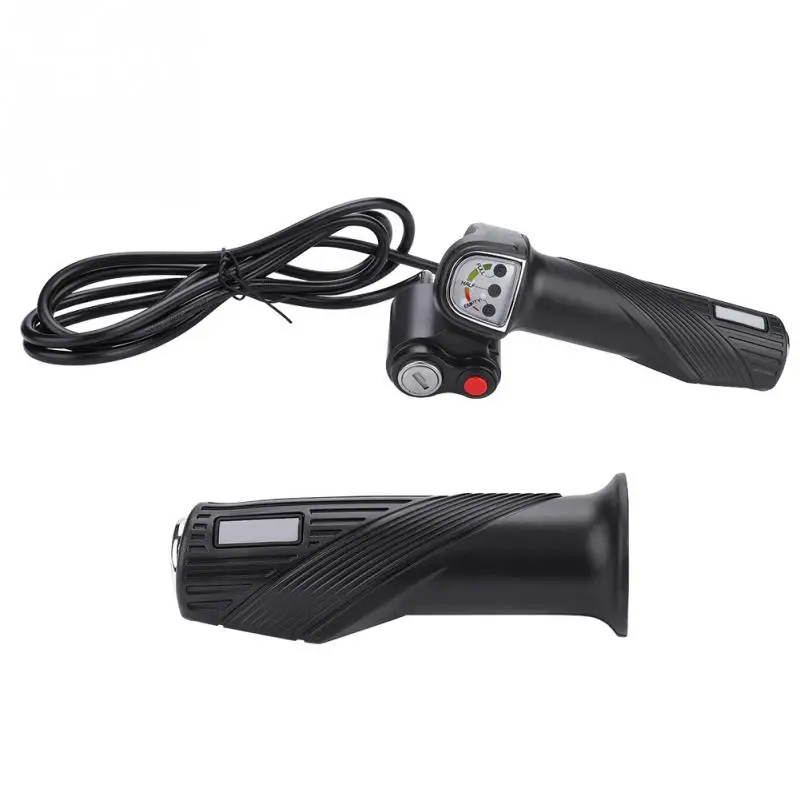 Flash Deal 36V/48V Twist Throttle Grips LED Battery Level Display and Power Lock for 22.5mm Electric Bike Scooter Handlebar E-bike Parts 1