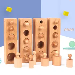 1 комплект Забавный деревянный цилиндр розетка Ранние развивающие игрушки для детей малышей мальчиков девочек День рождения