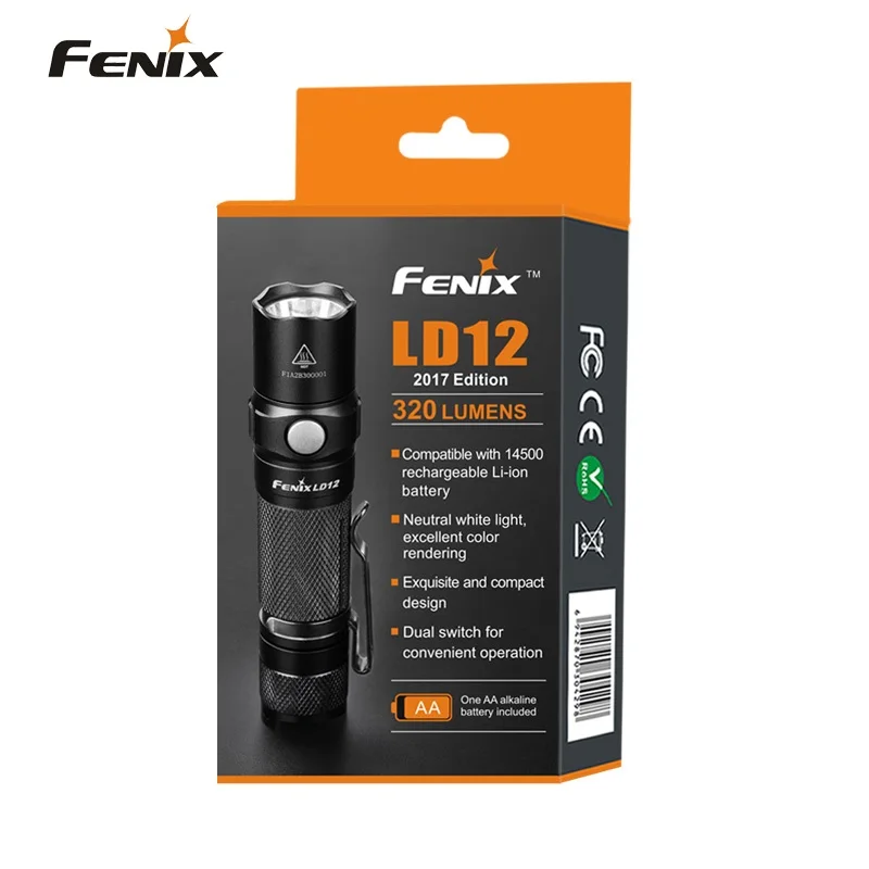 Fenix LD12 CREE XP-G2 R5 нейтральный белый светодиод 320 люмен зарядное устройство для никель-кадмиевых или никель-металл-14500 фонарик