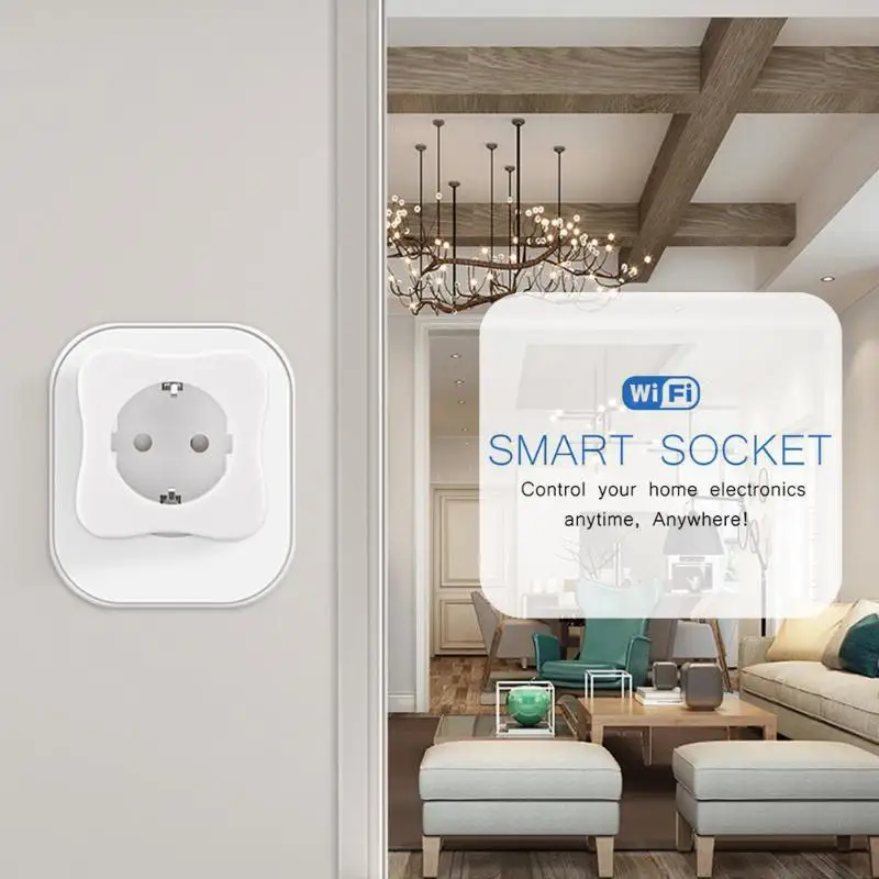 ЕС Plug Wi-Fi умная розетка для Google home/для Aleaxa портативный семья мощность мониторы переключатель Wi-Fi 2,4 г AC 100-240 в умные розетки