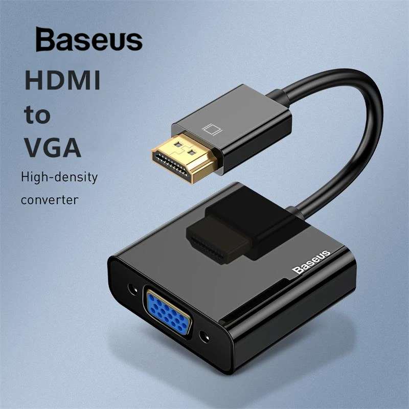 

Baseus HDMI to VGA Adapter for Xiaomi Box 3 4 Male HDMI to Female VGA Adapter 1080P Converter with 3.5 Jack for TV PC Projector