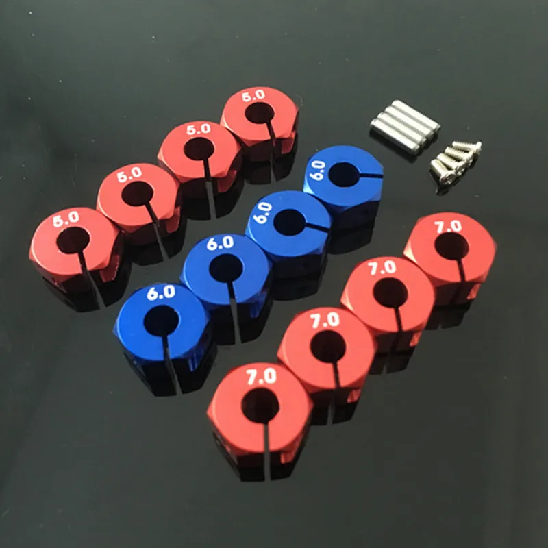 

4pcs 1/18 WLtoys A949 A959 A969 A979 K929 Wheel Rim Hex 5/6/7mm upgrade 12mm Aluminum alloy Adapter Can Use 1/10 Tires
