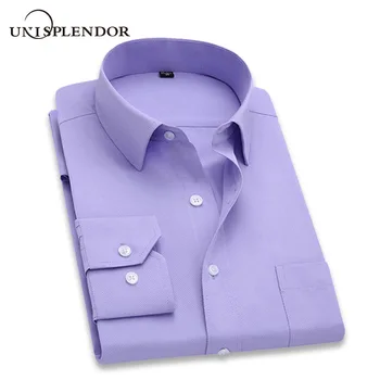 2020 Men Dress Shirt Long Sleeve Slim Brand Man Shirts Designer High Quality Solid Male Clothing