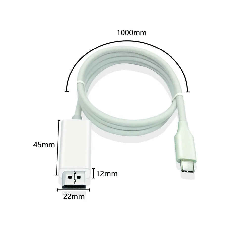 

5pcs USB C Cable Adapter 1m Male 4K DP Cable DP to Display for MacBook Port Cable Portable Type c to For Mobile Phone