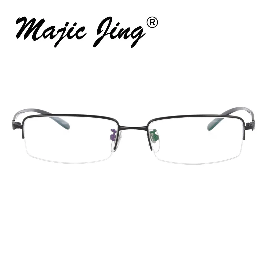 Титановые очки для близорукости полуобода мужские прямоугольные оправы по рецепту очки для близорукости 9213